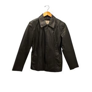 EUC Vintage Worthington Genuine Leather Jacket – Black Women’s M Minimalist